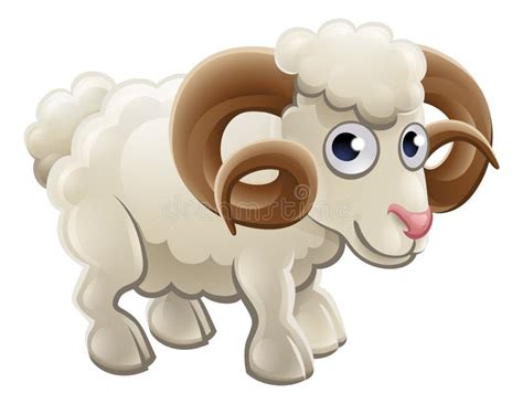 Cartoon Cute Ram Farm Animal Stock Vector - Illustration of baby, clipart: 77593958