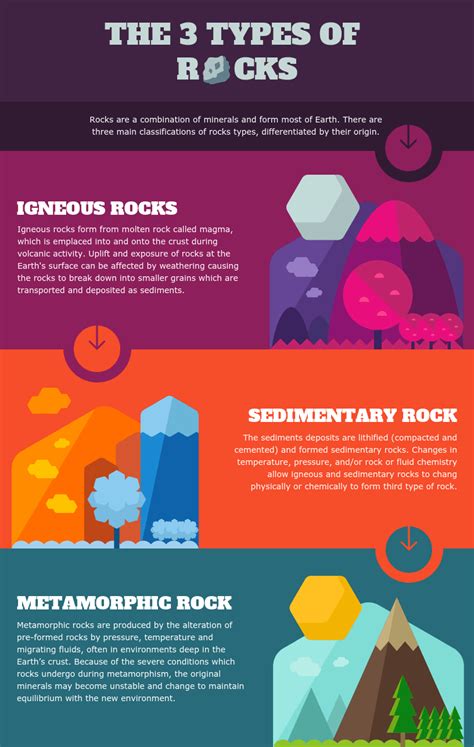 Vibrant Rock Types Comparison - Venngage | Infographic examples, Rock ...