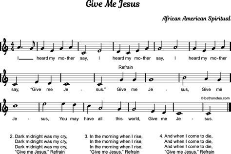 Give Me Jesus - Beth's Notes