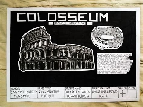 COLOSSEUM PLATE PRH | Graphic design fun, Architecture design sketch, Architecture journal