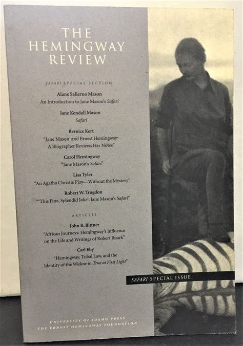 The Hemingway Review Special Safari Issue Spring 2002 by Alane Salierno ...