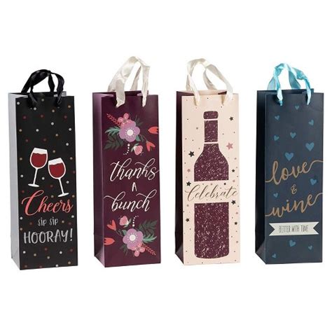 12 Pack Wine Bottle Gift Bags For Holidays Dinner Birthday Wedding Parties : Target