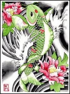 green Koi Fish Tattoo Designs - Bing Images | Koi fish tattoo, Fish drawings, Japanese tattoo art