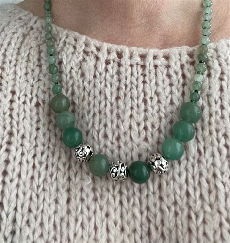 Handmade Aventurine Necklace Necklace Price, Necklace Lengths, Beaded ...