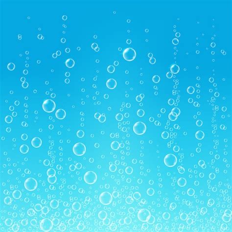 Premium Vector | Underwater fizzing air bubbles on blue background