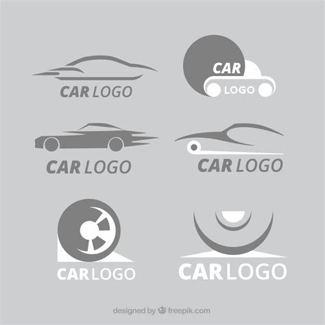 White and gray car logo collection | Free Vector