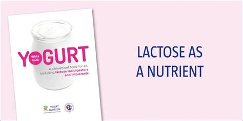 Lactose as a nutrient - Yogurt in Nutrition