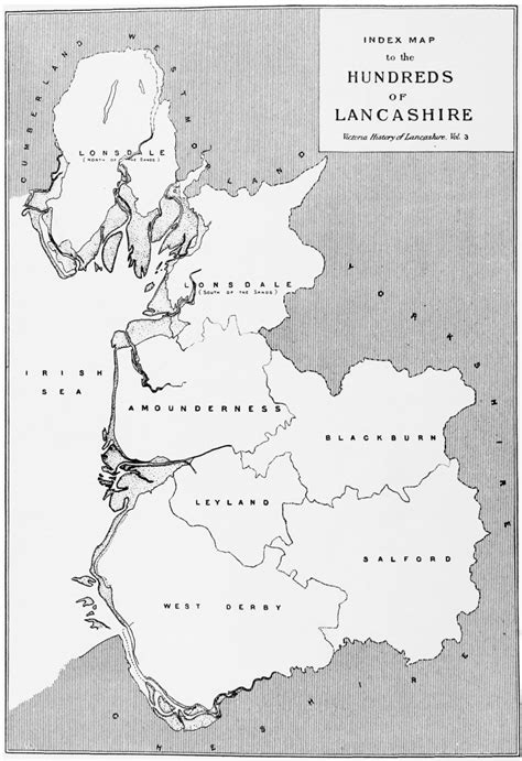 Map of the hundreds of Lancashire | British History Online