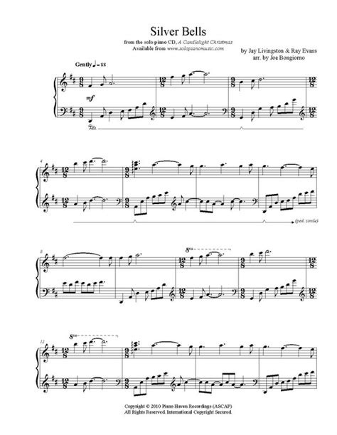 Silver Bells - sheet music PDF - Joe Bongiorno - Shigeru Kawai solo piano artist - composer