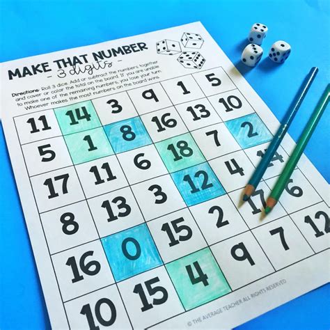 6 Dice Games for Math That Are Simple and Fun (+FREEBIE) - The Average Teacher