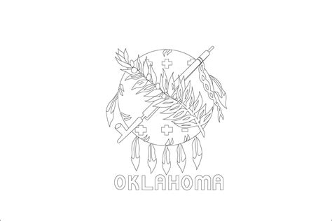 Oklahoma State Flag Coloring Page Sketch Coloring Page