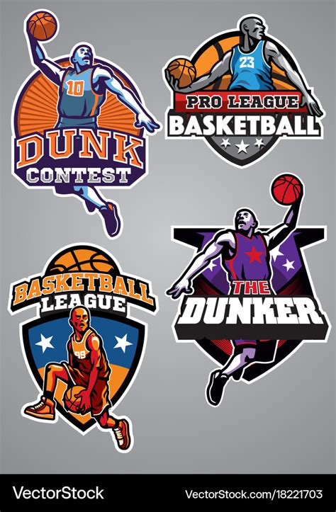 Basketball badge design collection Royalty Free Vector Image