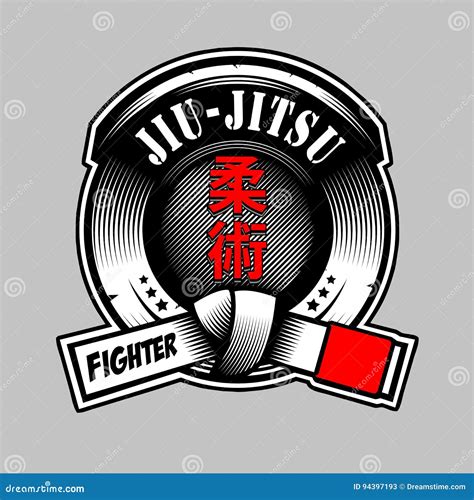 JIU JITSU BADGE stock vector. Illustration of ring, apparel - 94397193