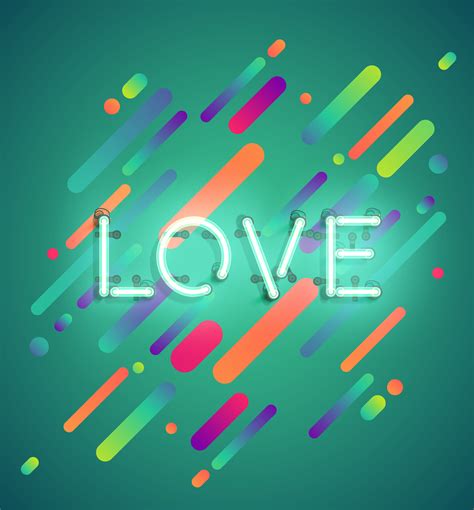 Neon word on colorful background, vector illustration 499236 Vector Art ...