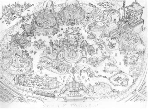 blueprint of amusement parks - Google Search | Theme park map, Studio ghibli, Theme park