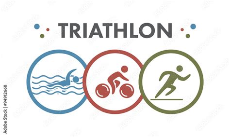 Triathlon logo and icon. Swimming, cycling, running symbols Stock ...