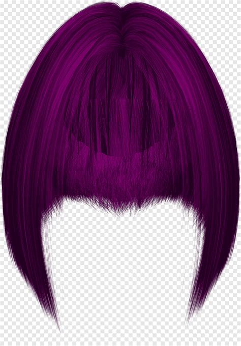 Hairstylez 4, purple hair wig, png | PNGEgg