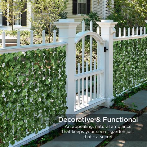 Best Choice Products 94x59in Artificial Faux Ivy Hedge Privacy Fence Screen for Outdoor Decor ...