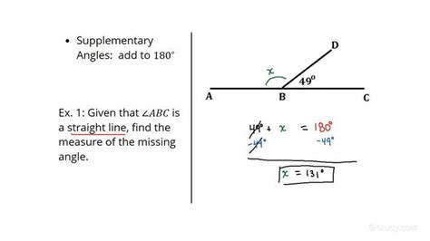 How to Write & Solve an Equation Involving Supplementary Angles ...