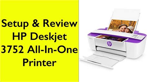 Setup of HP DeskJet 3752 Wireless All-in-One Compact Printer with Mobile Printing - YouTube