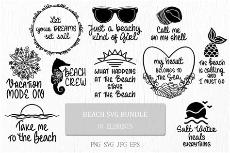 Beach SVG Bundle | Funny summer quotes | Beach lover designs