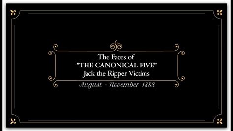 The Faces of "The Canonical Five" Jack the Ripper Victims (Artistic Reconstruction) - YouTube