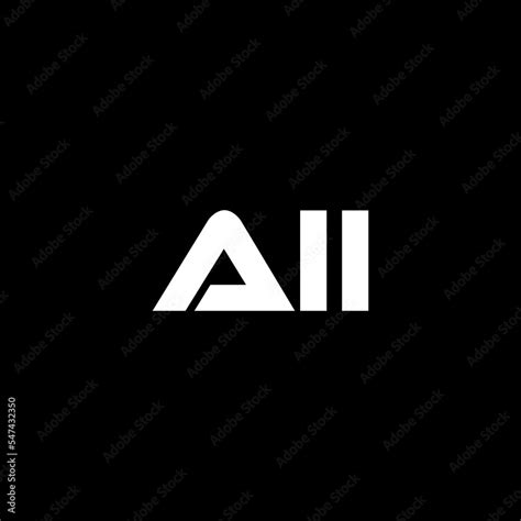 AII letter logo design with black background in illustrator, vector logo modern alphabet font ...