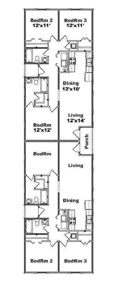 narrow duplex plans - Google Search | Projects to Try | Pinterest | Duplex plans