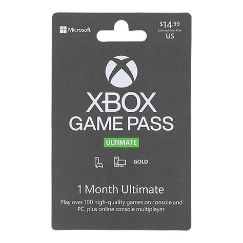 XBOX Game Pass Gift Card, 1 each