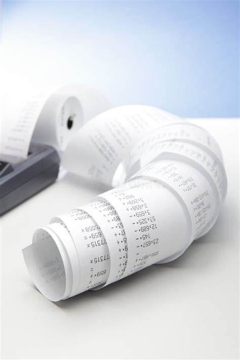 Calculator tape stock image. Image of paperwork, number - 17821643