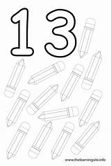 Numbers 13 coloring Pages sketch template