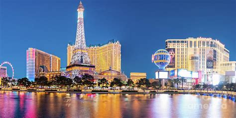 Twilight Panorama of Neon Heaven - Las Vegas Strip Skyline - Mojave Desert Nevada Photograph by ...