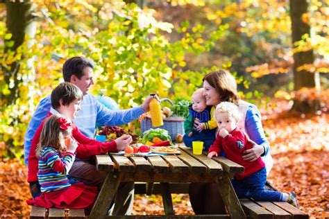 Family Having Picnic in Autumn Stock Image - Image of cooking, autumn: 75642467