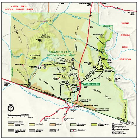 Organ Pipe Cactus National Monument Map - Organ Pipe Cactus National Monument Arizona • mappery