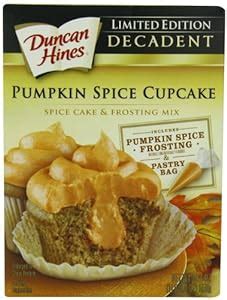 Amazon.com : Duncan Hines Decadent Pumpkin Spice Cupcake Mix - Pack of 4 (19.4oz Each Box ...