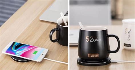 2-in-1 Coffee Cup Warmer and Wireless Charger with Auto-Shut Off