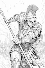 Spartan Warrior Inspired By 300 Movie  FREE Download Coloring Sheet sketch template