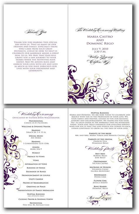 Free Printable Wedding Program Templates Word