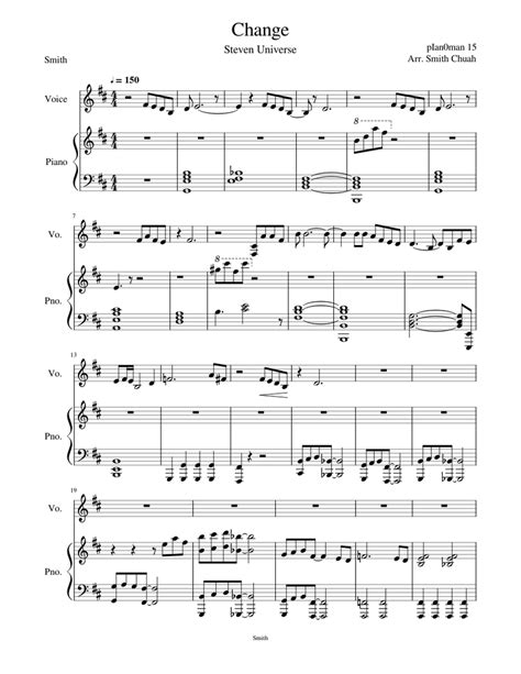 Change - Steven Universe Sheet music for Piano, Vocals (Piano-Voice) | Musescore.com