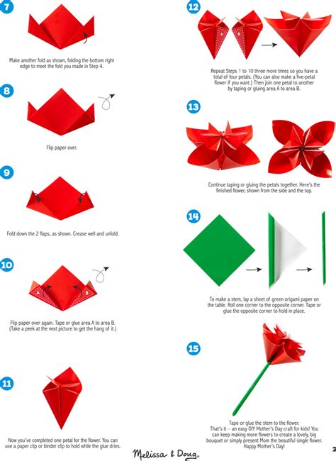 Origami ideas: How To Make Origami Rose With Stem