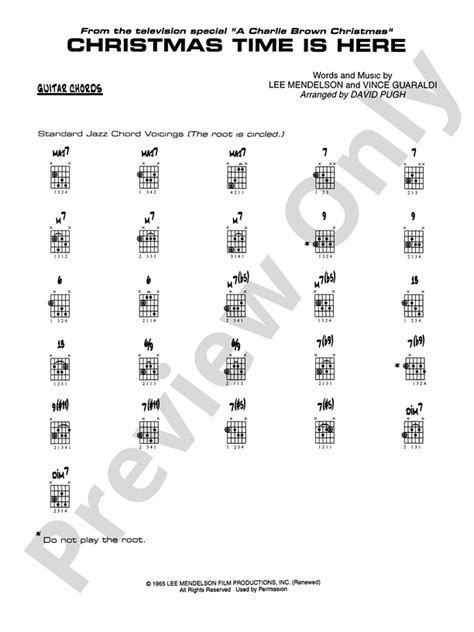 Christmas Time Is Here: Guitar Chords: Guitar Chords Part - Digital ...