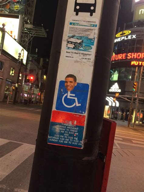 Drake Face on Handicap Wheelchair Signs in Toronto for Degrassi Meme | Time