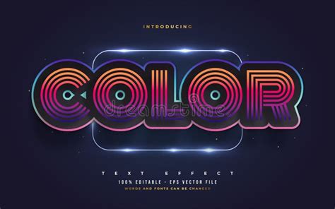 Colorful Retro Text Style Effect. Editable Text Style Effects Stock Vector - Illustration of ...