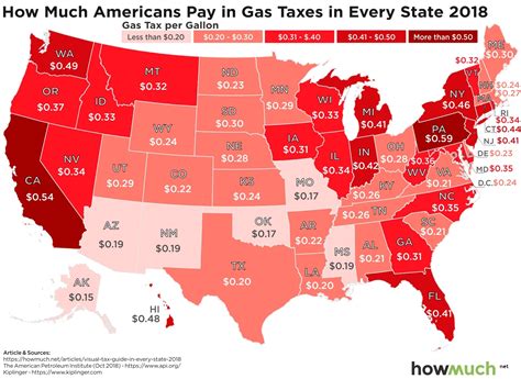 Gas Tax By State Map - World Of Light Map