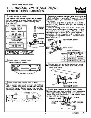 Dorma Door Closer Installation Instructions