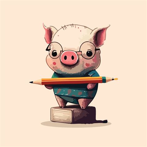 cute doodle pig with hand draw vector illustration 20310370 Vector Art ...