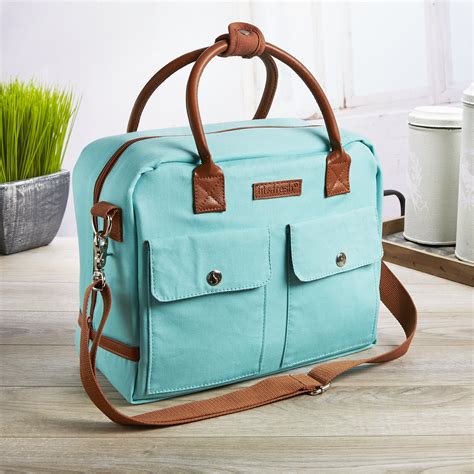 Fit Fresh Margene Messenger Style Lunch Bag for Women, Insulated Tote ...