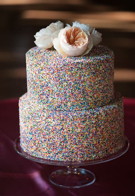 Rainbow Sprinkle-Covered Wedding Cake | Sprinkle wedding cakes, Spring ...