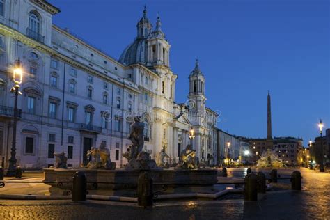 The Piazza Navona in Rome, Italy, by Night Stock Image - Image of navona, medieval: 65878141