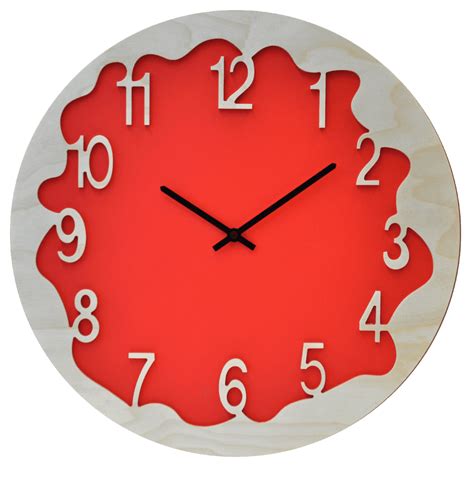 Large Red 'Ombre' Wall Clock - The Clock Store
